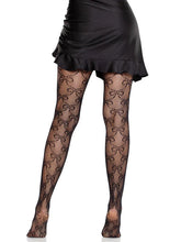 Leg Avenue Bow Net Tights Black Hosiery One Size Stretchy Hosiery